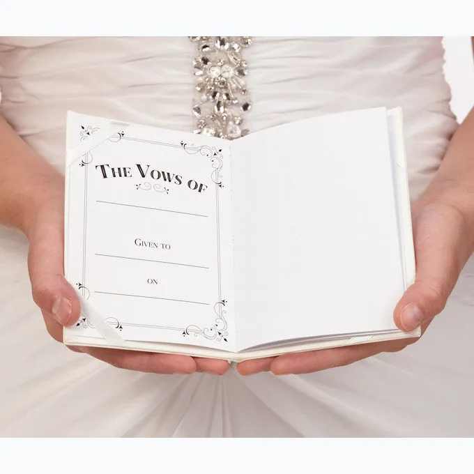 Ivory Satin Wedding Ceremony Vows Books (Set of 2 )