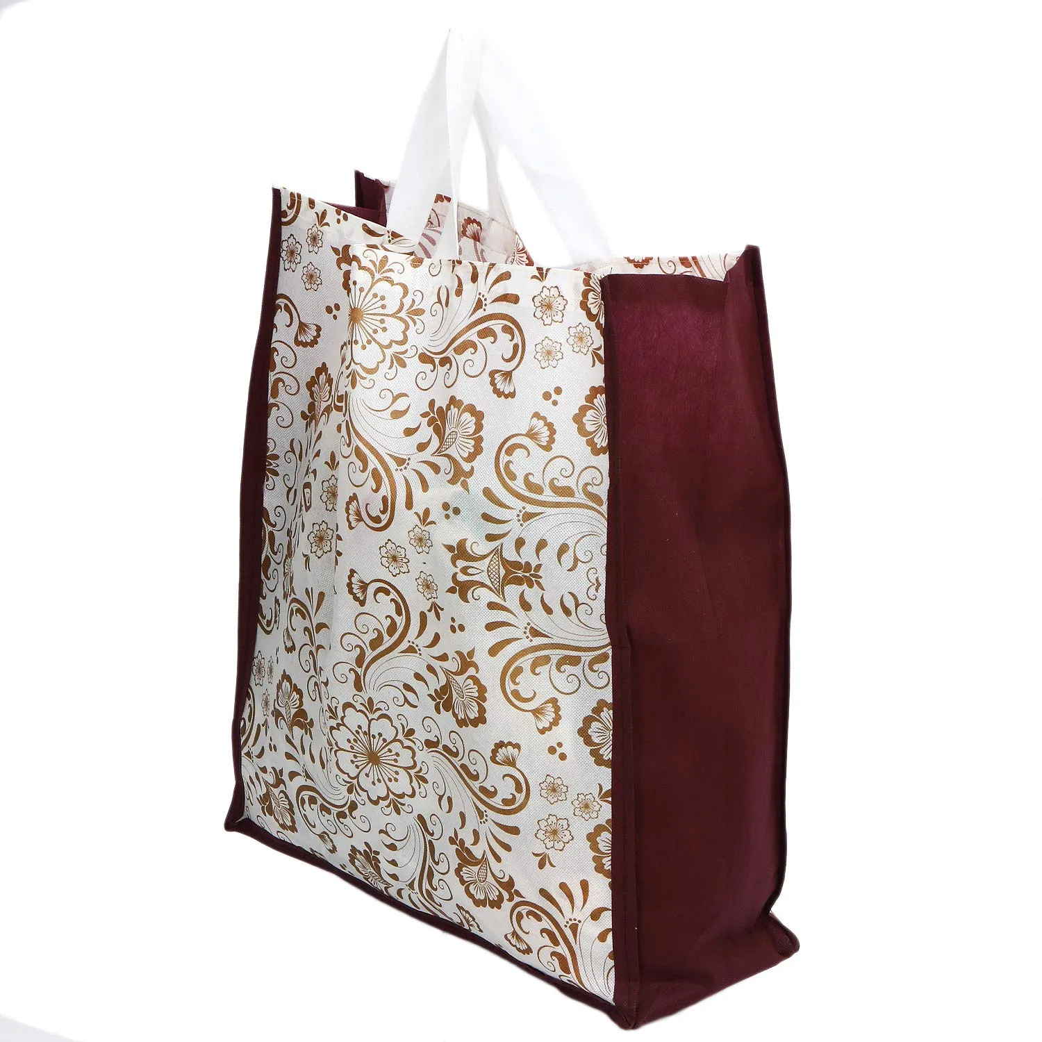 Kuber Industries 24 Pieces Non Woven Eco-Friendly Reusable Multipurpose Shopping Carry Bags (Maroon) - CTKTC30833