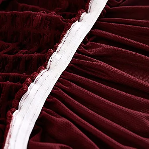 Kuber Industries Pack of 5 Sofa Cover | Single Seater Sofa Cover | Sofa Chair Cover | Couch Cover for Hall | Universal Sofa Slipcover | Elastic Spandex Sofa Cover for Living Room | OSSC006 | Wine Red