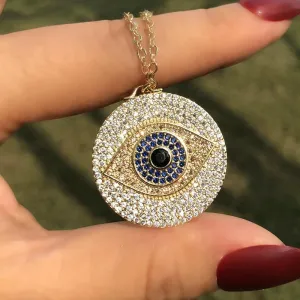 Luxury Evil Eye Pendant - Gold Micro Pave Zircon