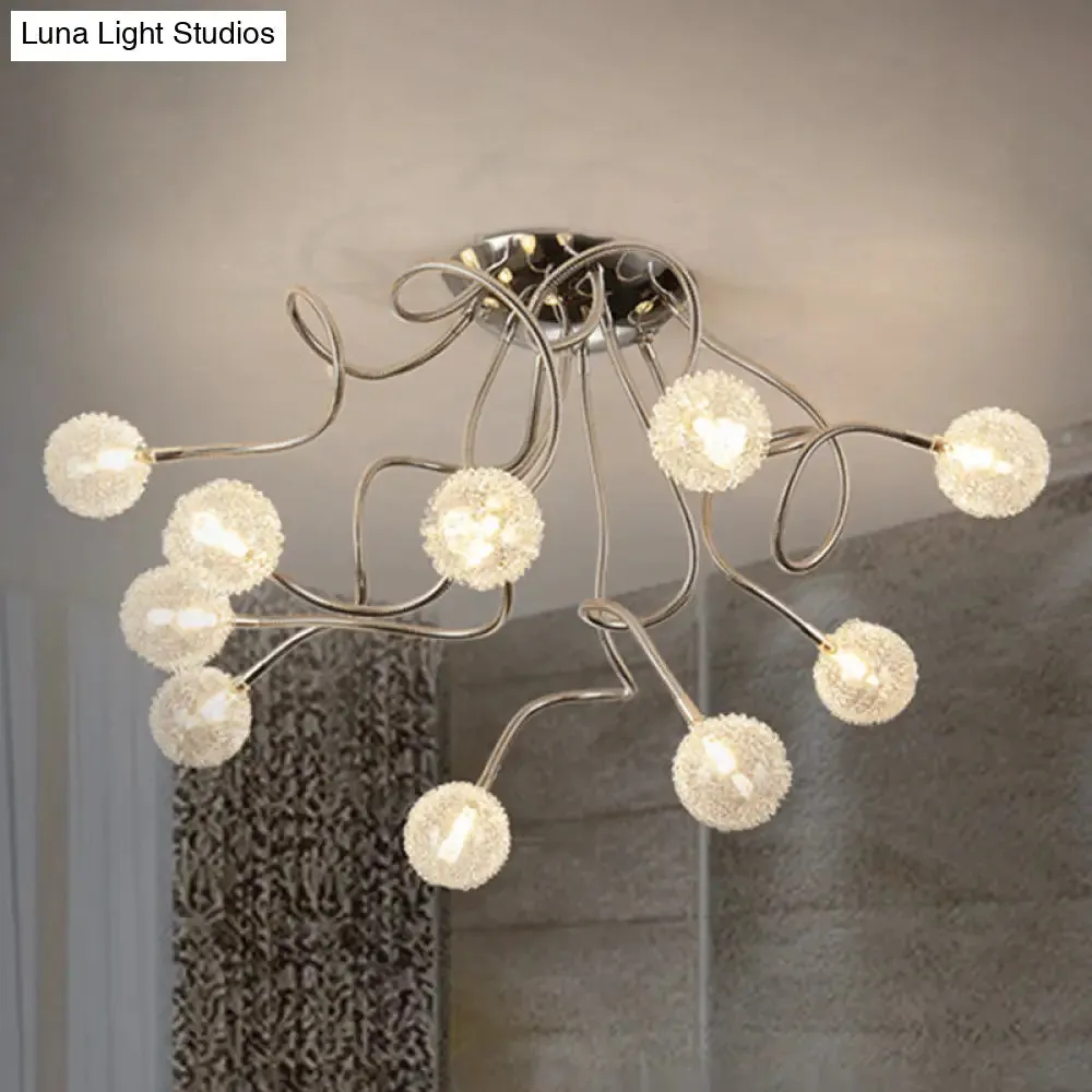 Modern Chrome Flushmount LED Globe Light Fixture