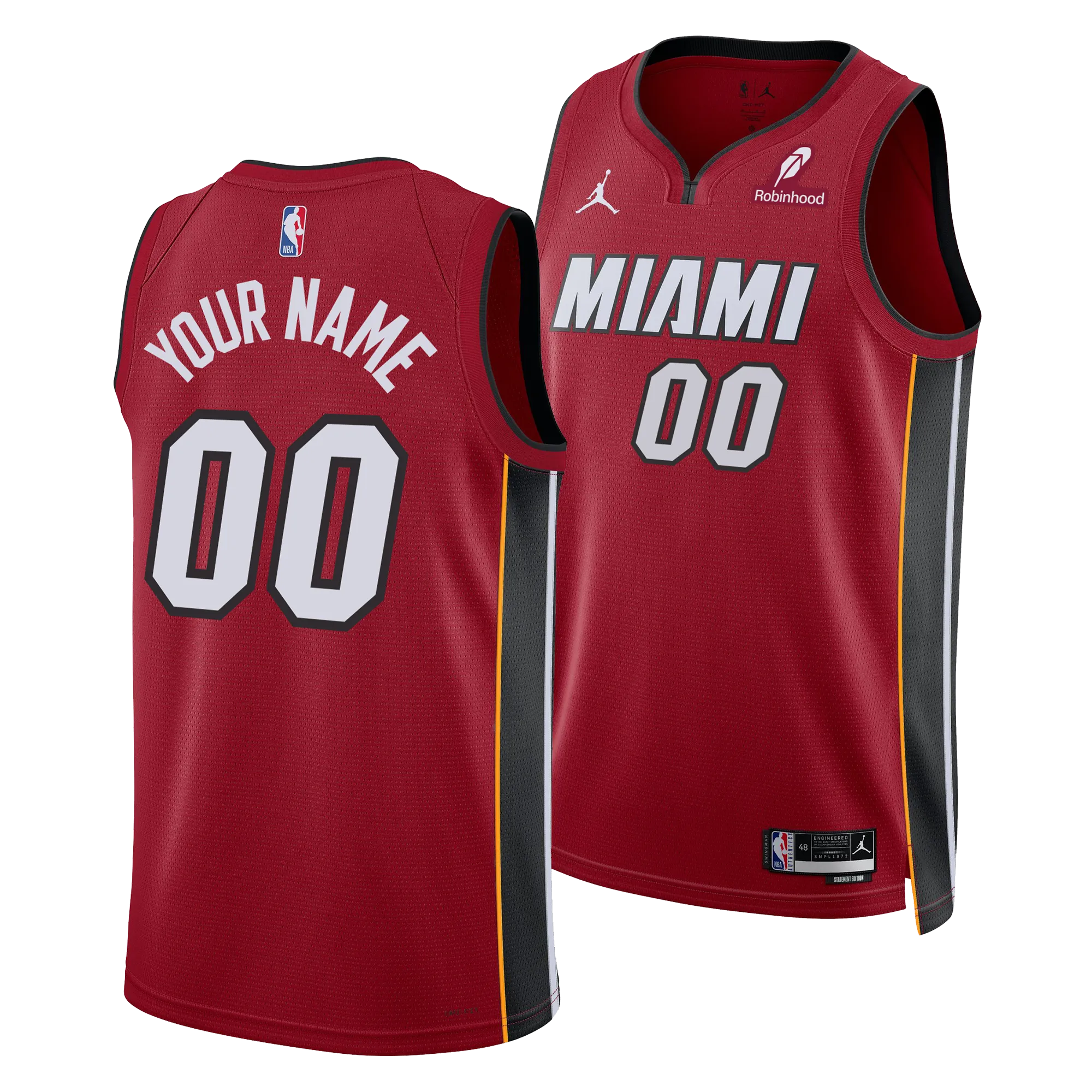 Personalized Nike Jordan Brand Miami HEAT Statement Red Swingman Youth Jersey