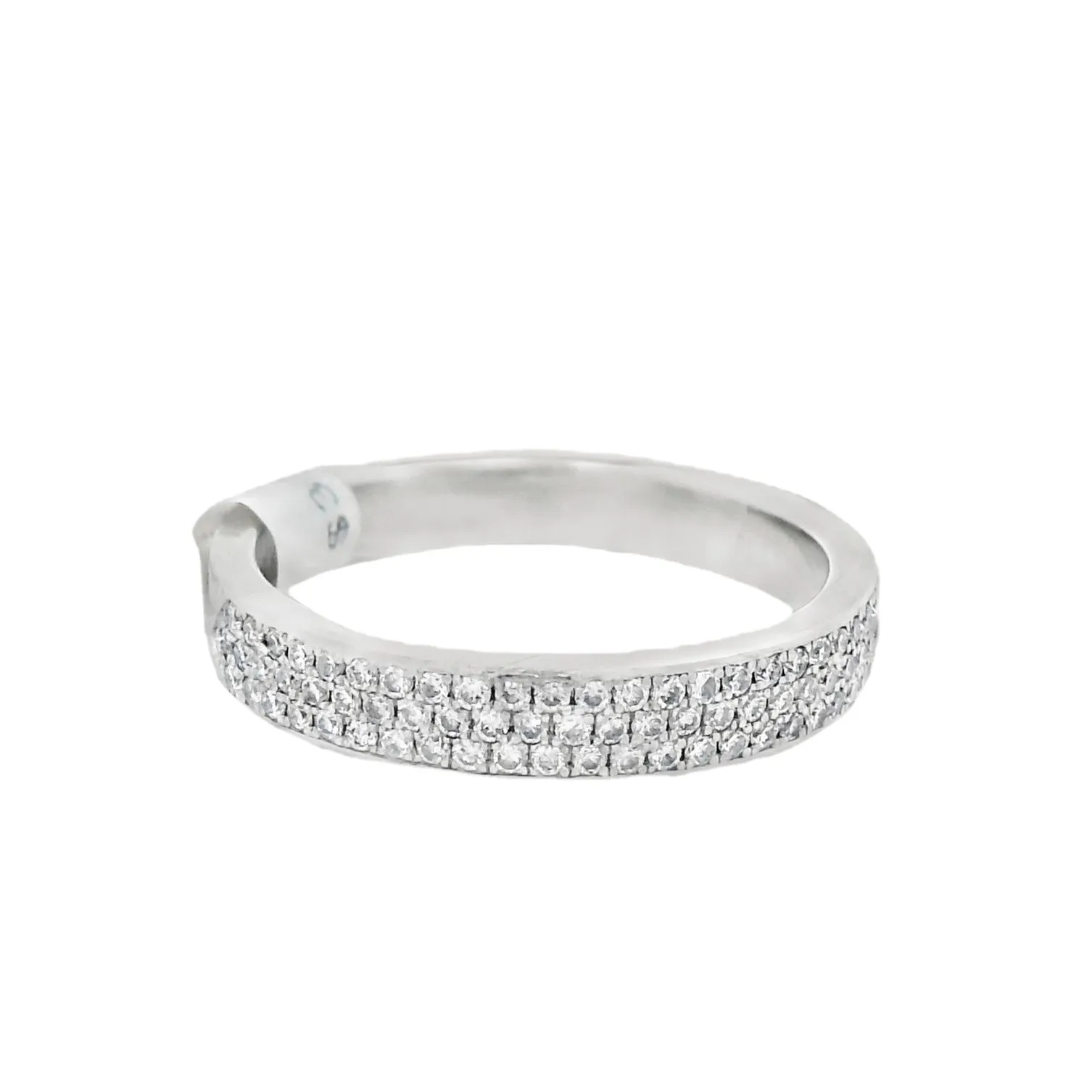 Platinum 0.50ct Diamond Micro Pave Women's Wedding Band