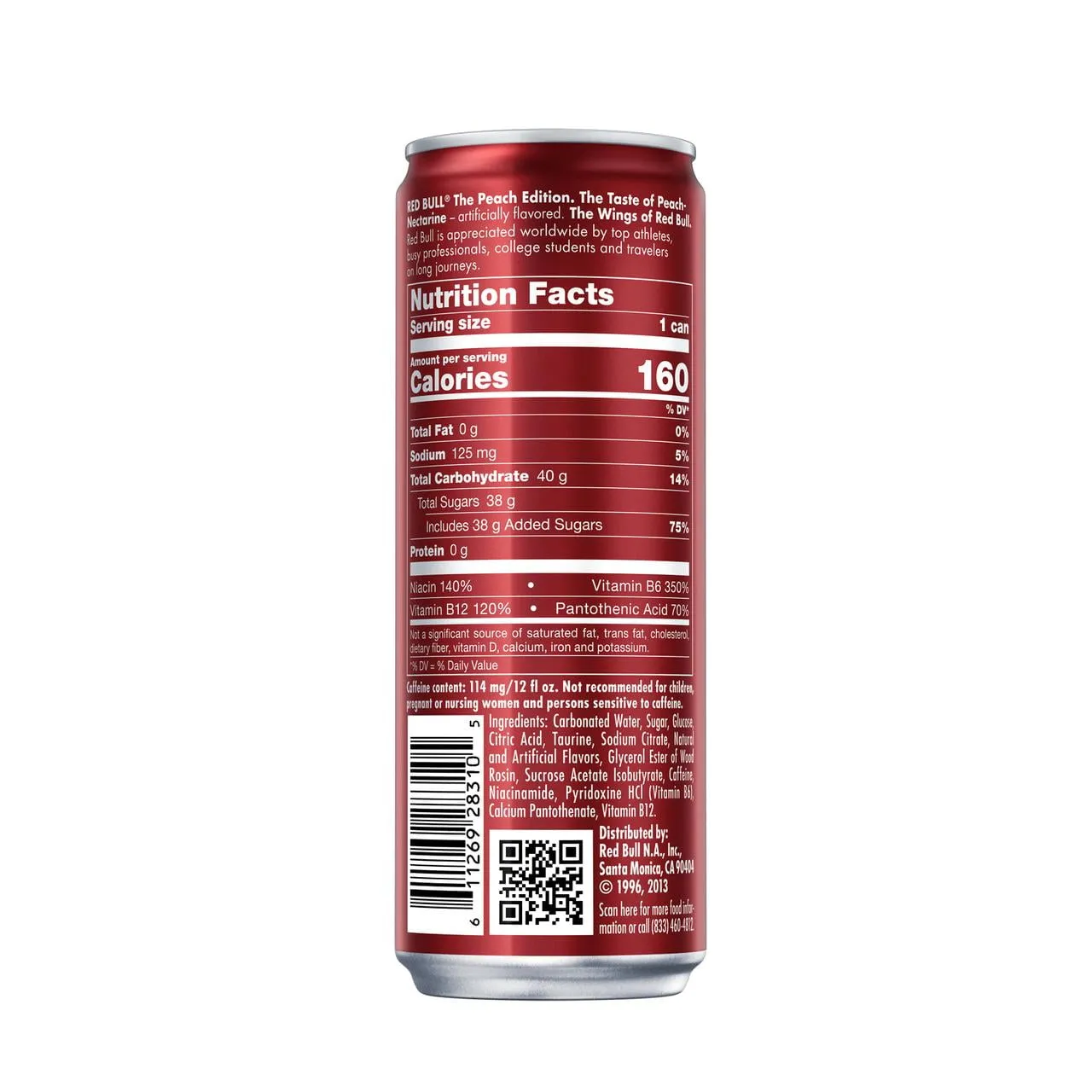 Red Bull Peach Edition Energy Drink, 12 fl oz Can