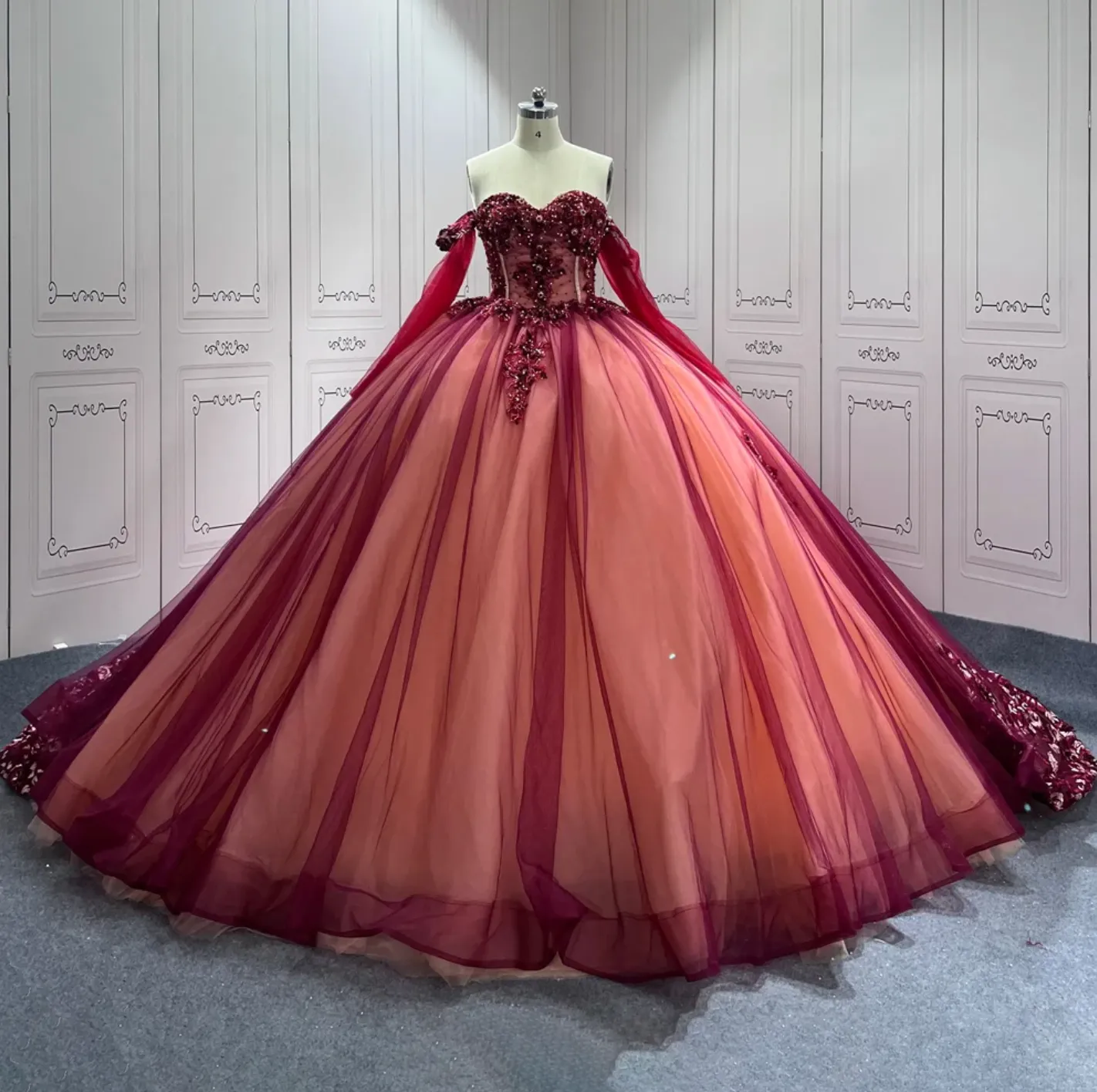 Red Quinceanera Ball Gown Dress