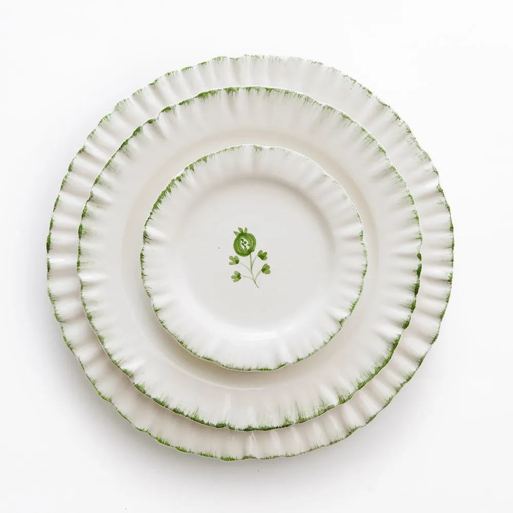 Ruffled Green Appetizer Plate | Set of 4