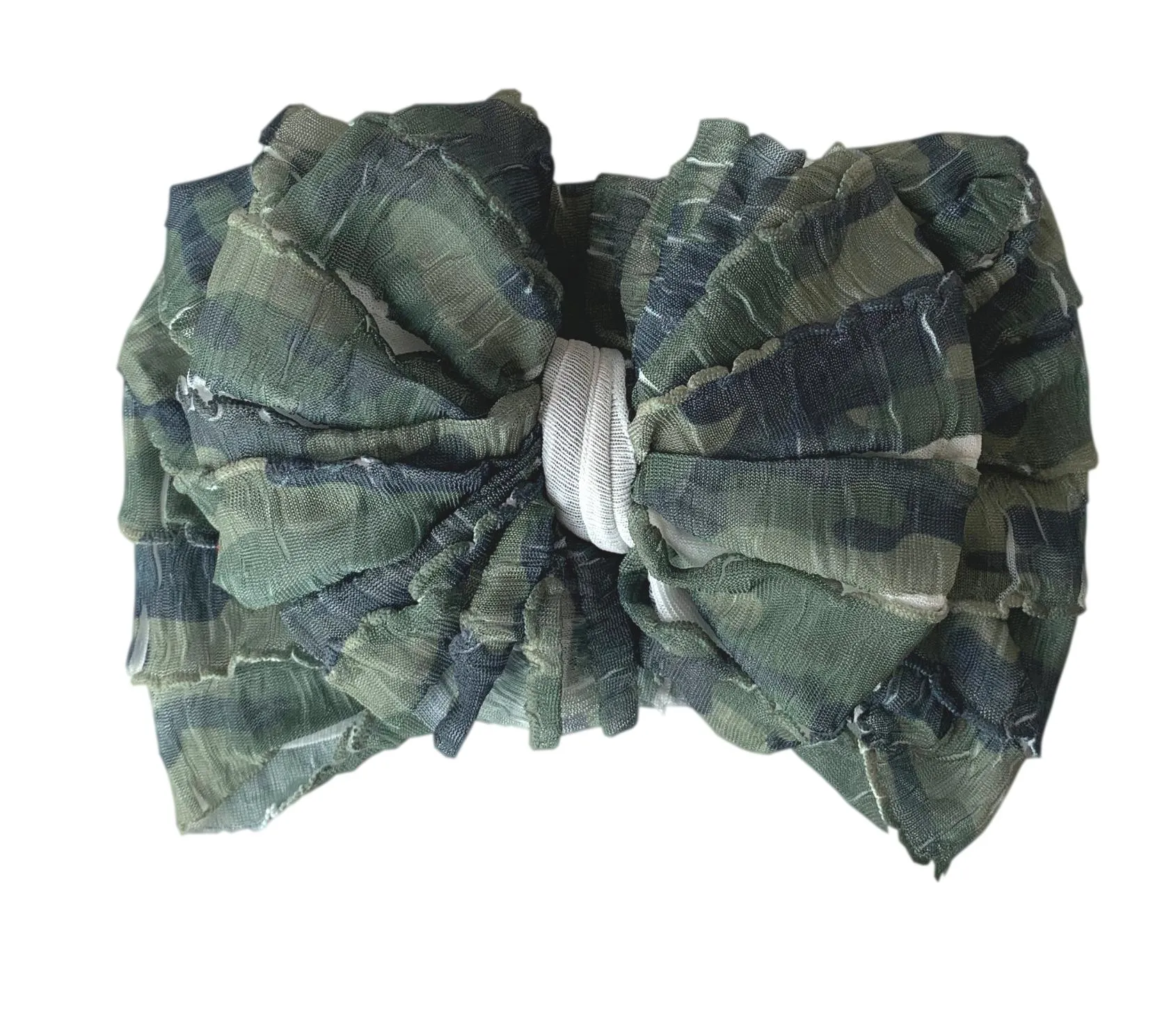 Ruffled Headband- Camo