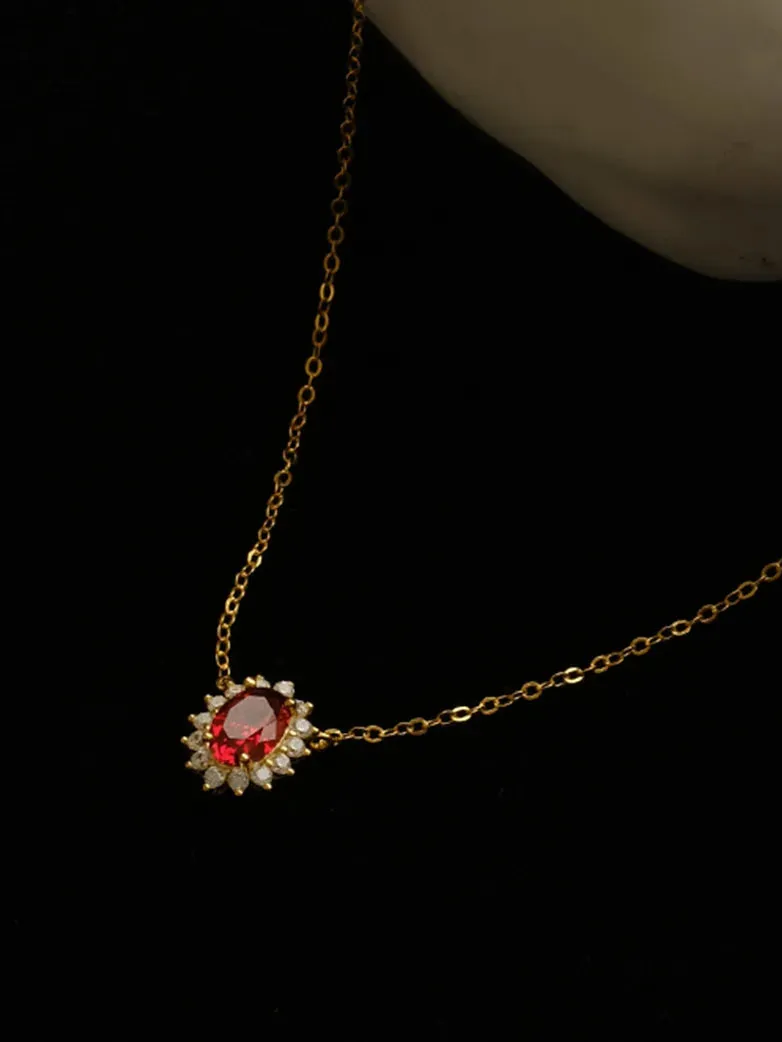 Scarlet Darkness Pomegranate Red Ruby Necklace