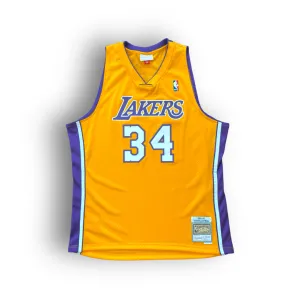 Shaquille O'Neal 1999-2000 Los Angeles Lakers Home Mitchell & Ness Swingman Jersey - Yellow