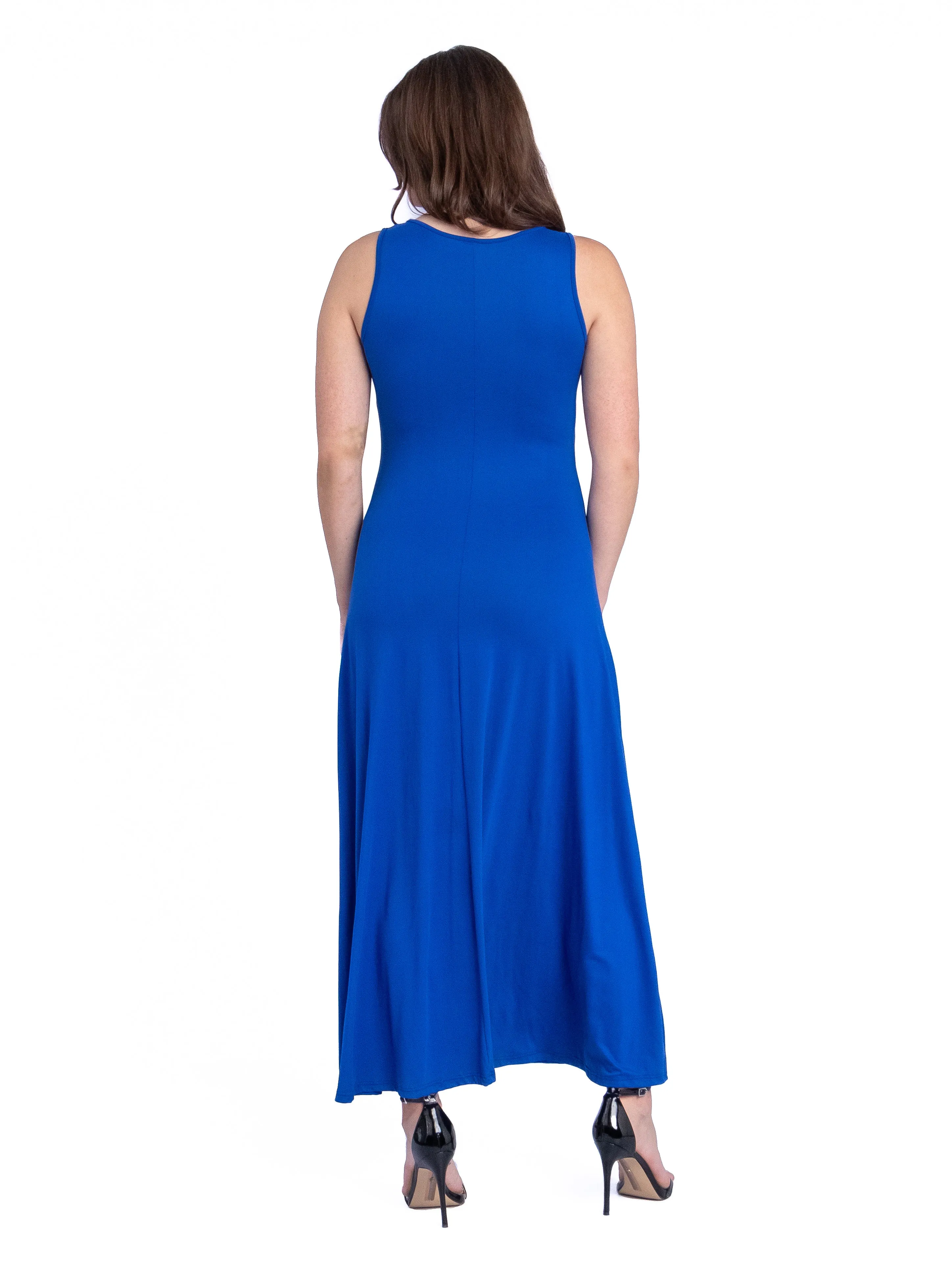 Slim Fit A Line Sleeveless Maxi Dress