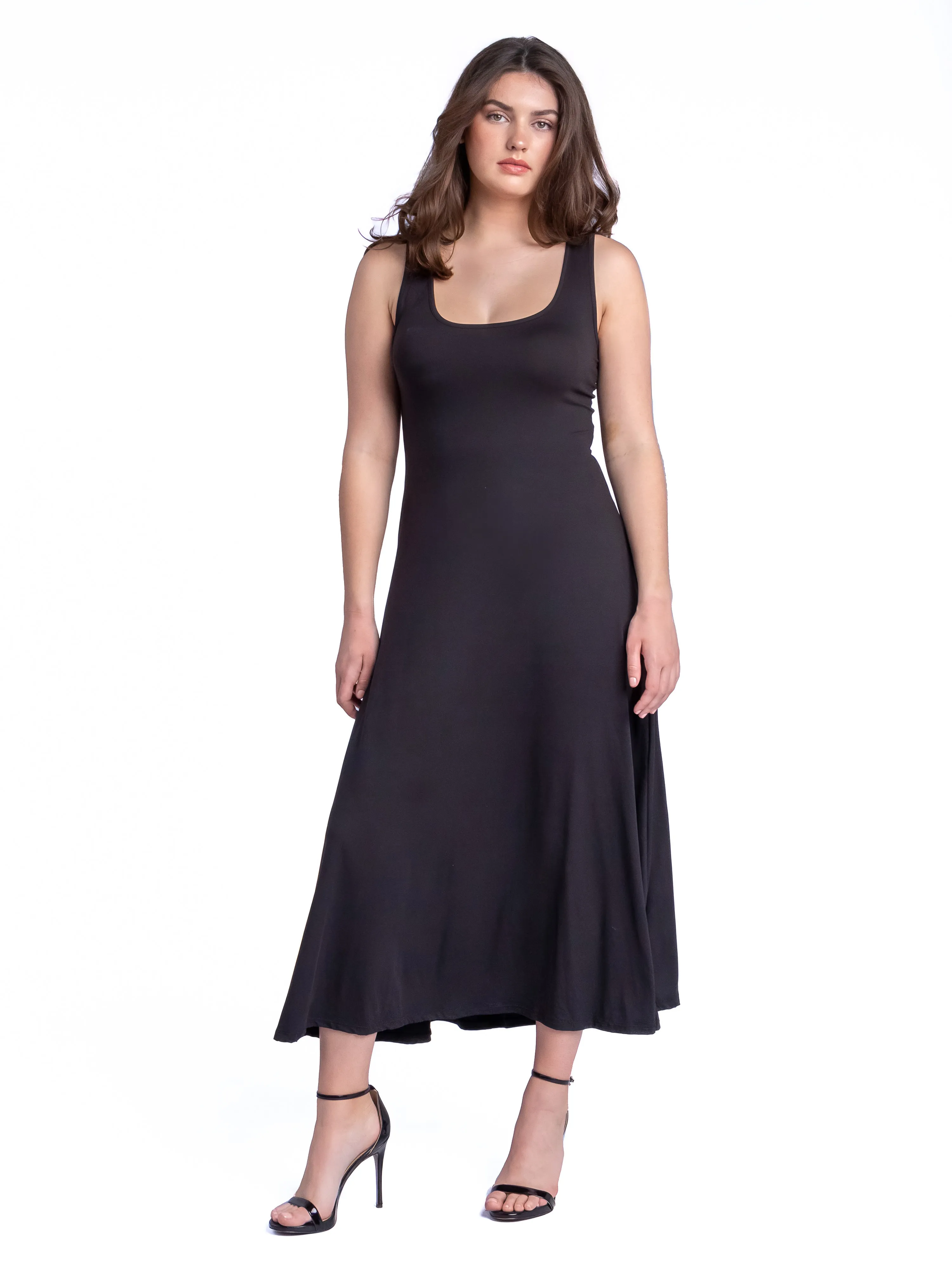 Slim Fit A Line Sleeveless Maxi Dress