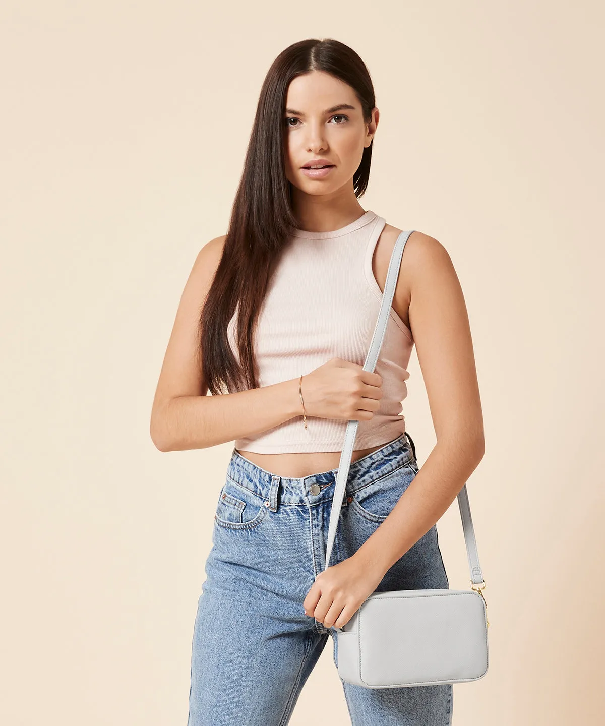 Soft Grey - Boutique structured cross body bag