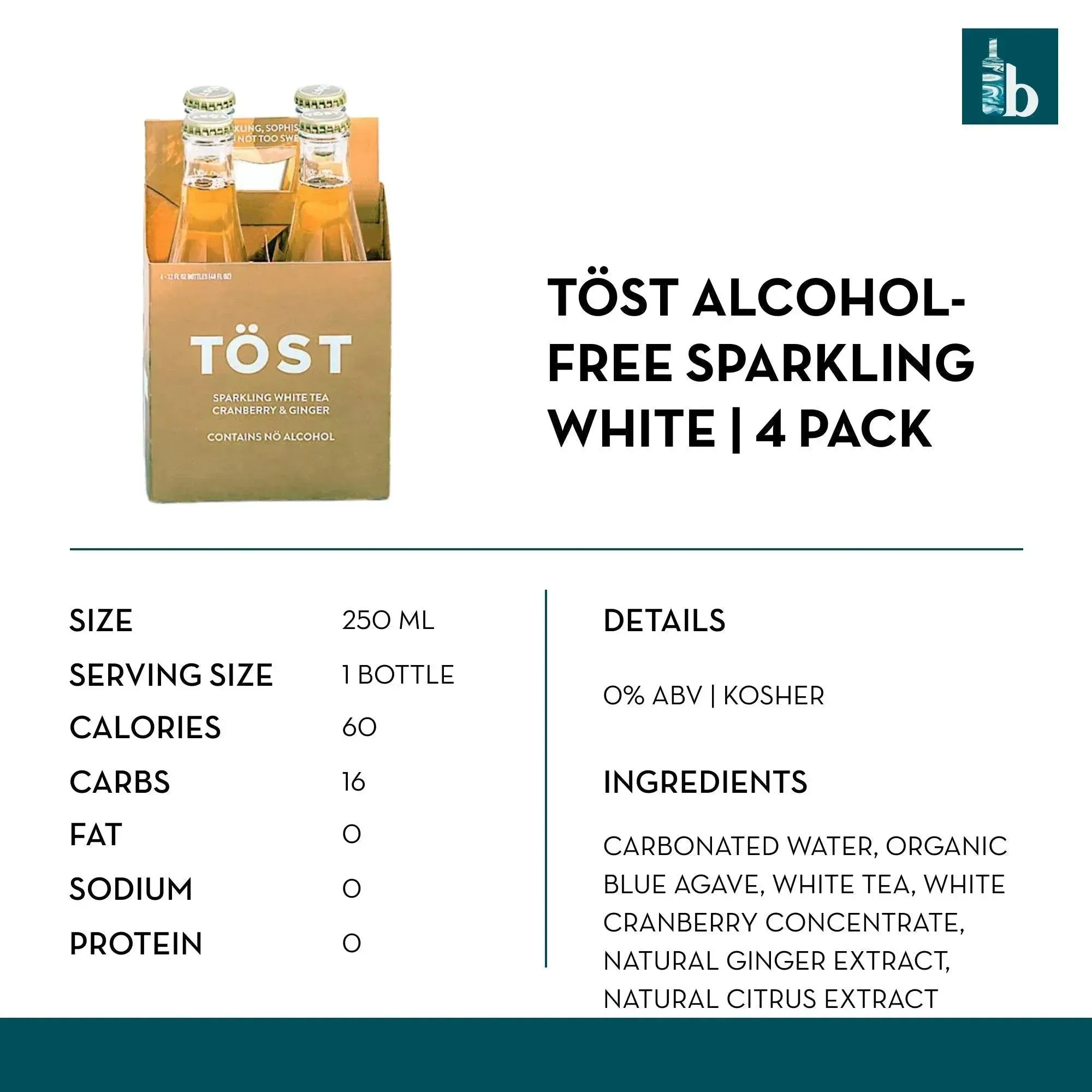 Töst Non-Alcoholic Sparkling White (4 Pack)