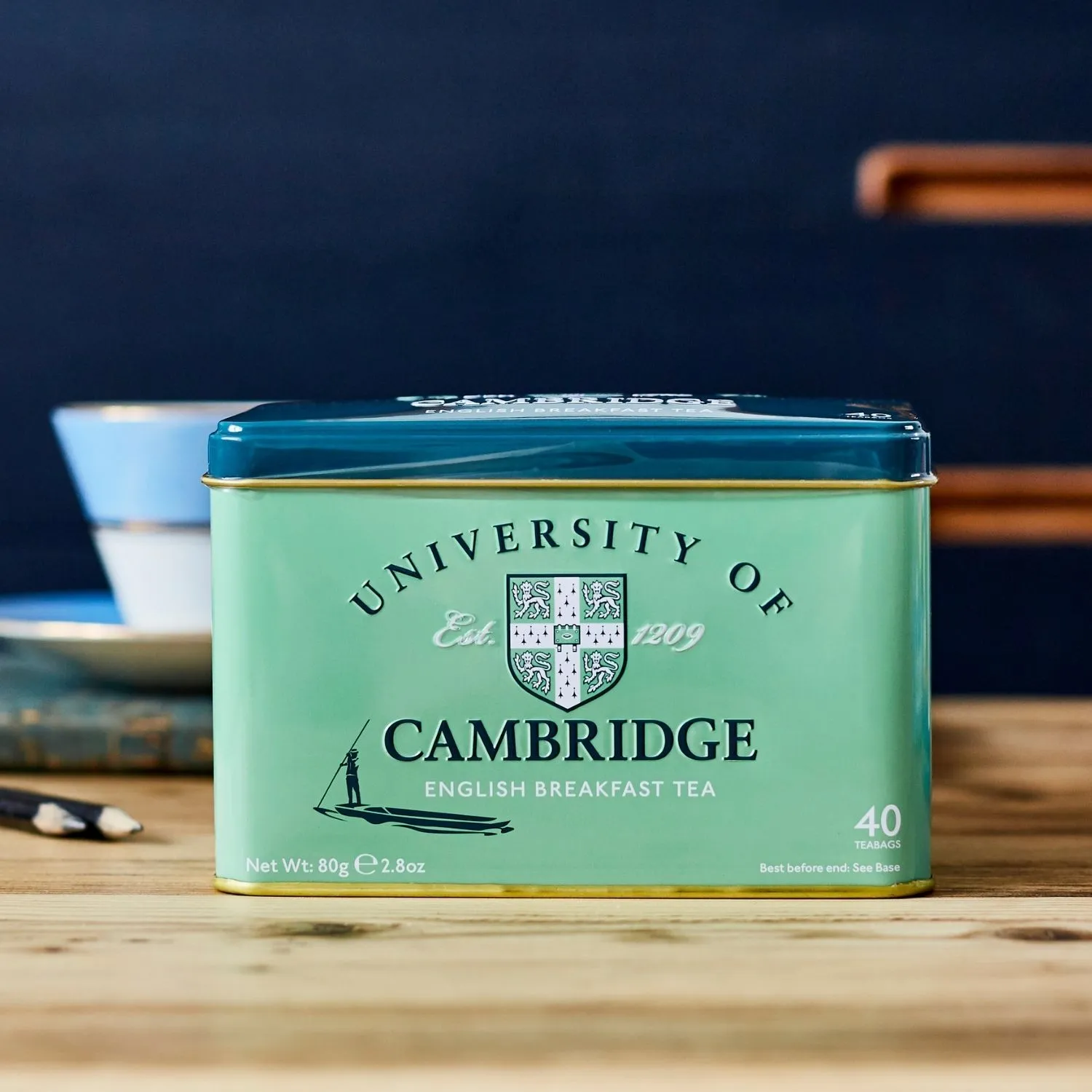 University Of Cambridge Tea Tin with 40 English Breakfast Teabags