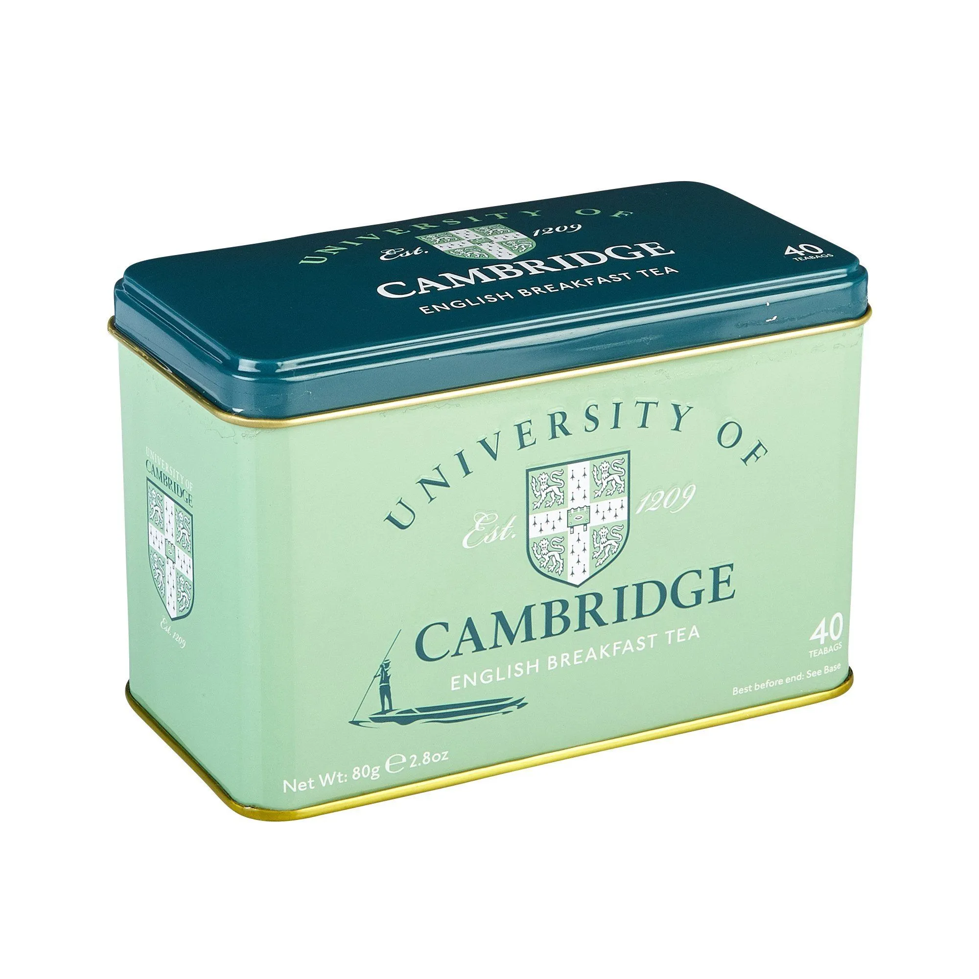 University Of Cambridge Tea Tin with 40 English Breakfast Teabags