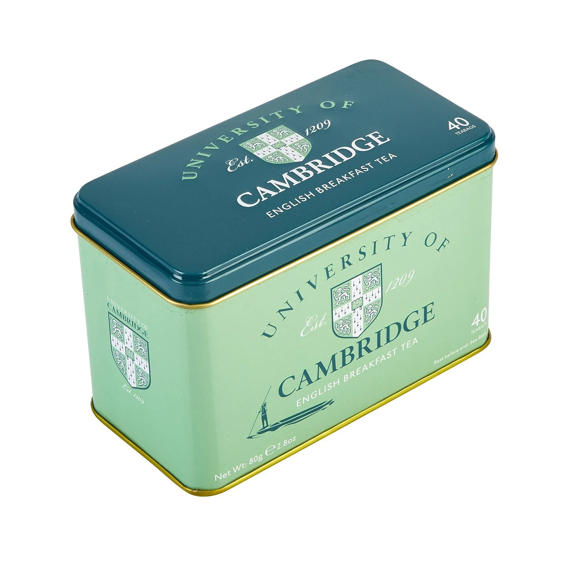 University Of Cambridge Tea Tin with 40 English Breakfast Teabags