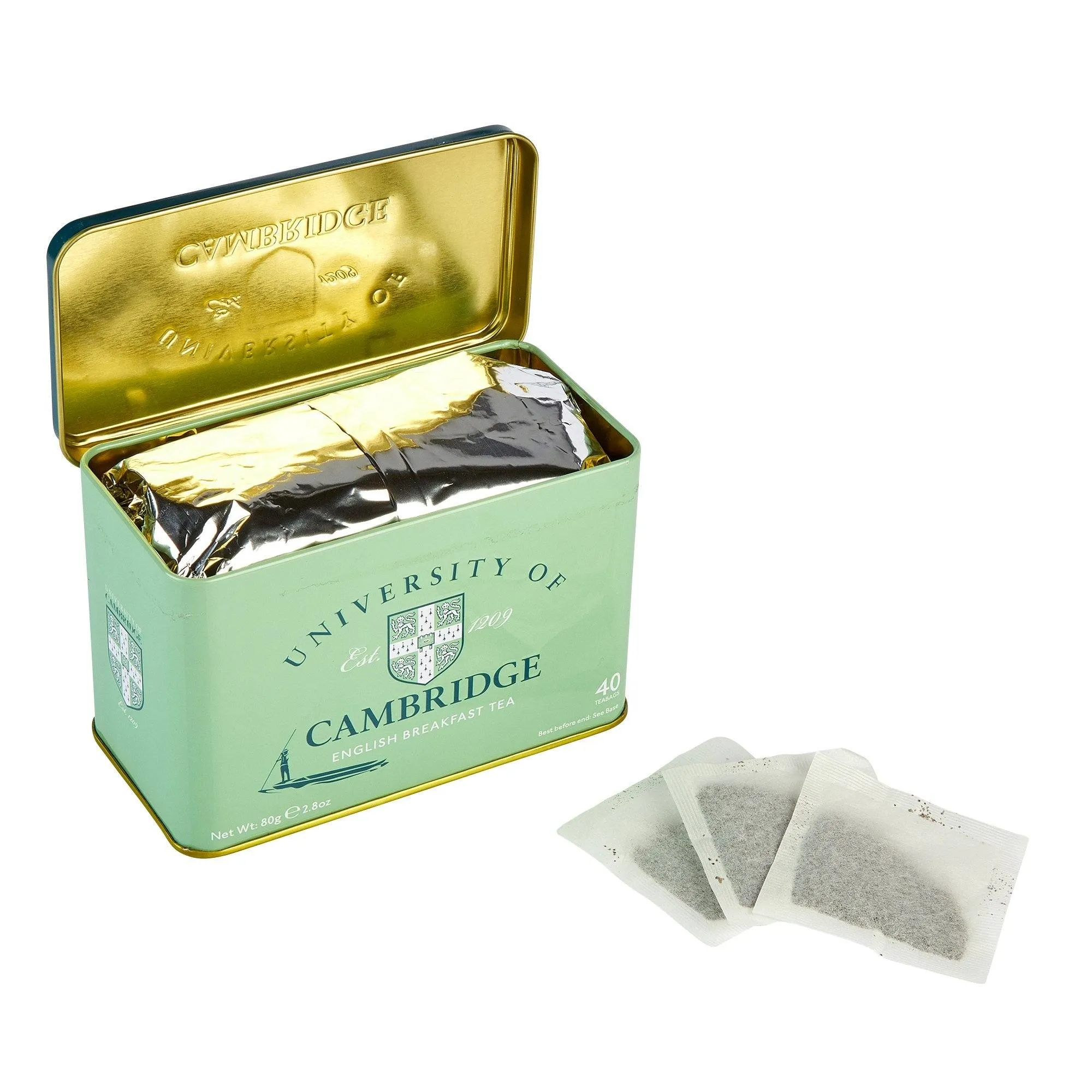 University Of Cambridge Tea Tin with 40 English Breakfast Teabags