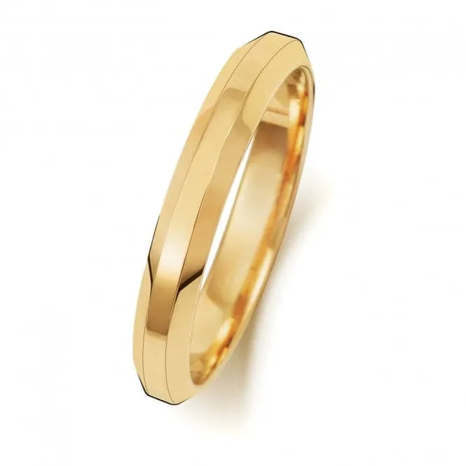 Wedding Band 18ct Wedding Bevelled Edge Ring WQ143L