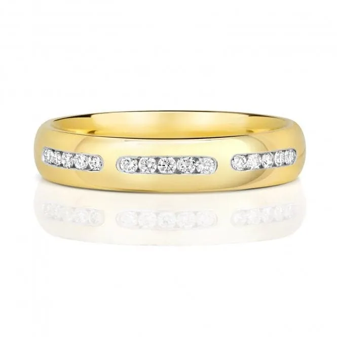 Wedding Band 9ct Gold Diamond Wedding 4.0mm Ring RD734