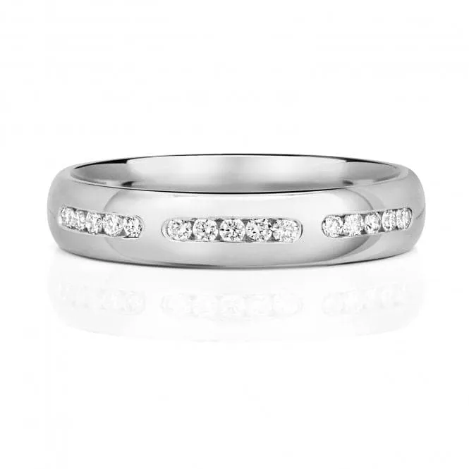 Wedding Band 9ct White Gold Diamond Wedding 4.0mm Ring RD734W