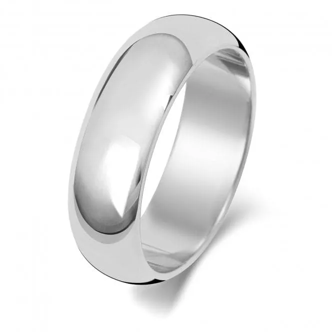 Wedding Band Platinum D Shape 6mm-1.5 Wedding  Ring WP106M