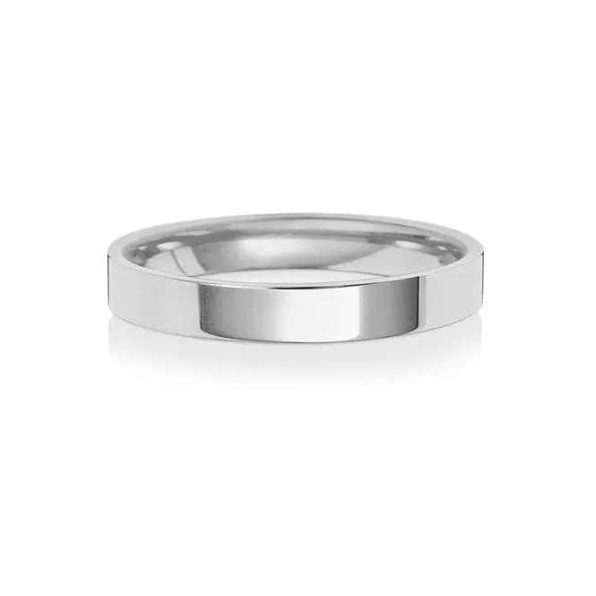 Wedding Band Platinum Flat Court 3mm-2.0 Wedding  Ring WP123EH