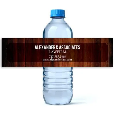 Wood Grain Law Firm Water Bottle Labels